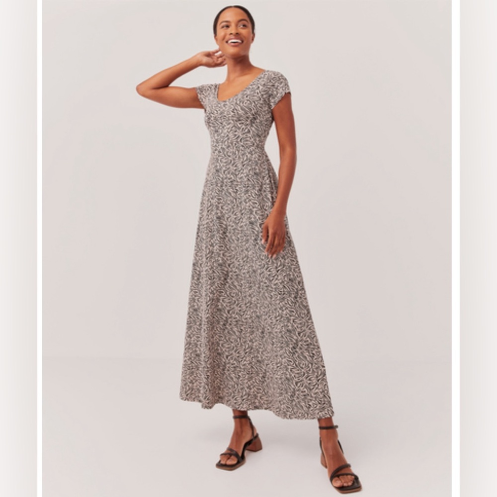 NWT Pact Maxi Dress Criss Cross Back Windswipt pattern size XL
